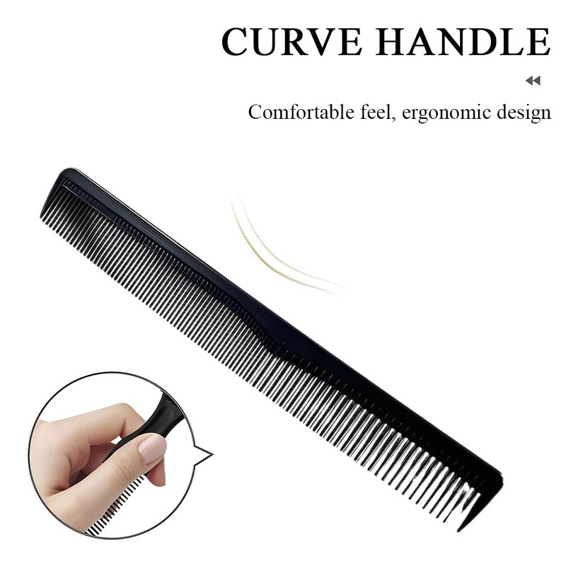 2 Pcs Black Handle Comb 1 Brush and Comb Soft