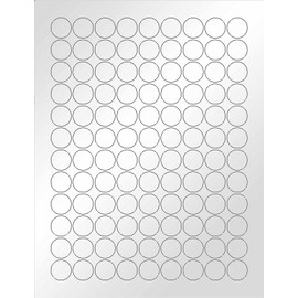 (6 SHEETS) 648 3/4" Blank Round Circle Clear MATTE (Transparent) LASER Stickers for Laser Printers. Size: 8-1/2"x11" Standard Sheets