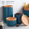 Kamenstein Ceramic and Cork Set of 3 Stackable Canisters, 1/2