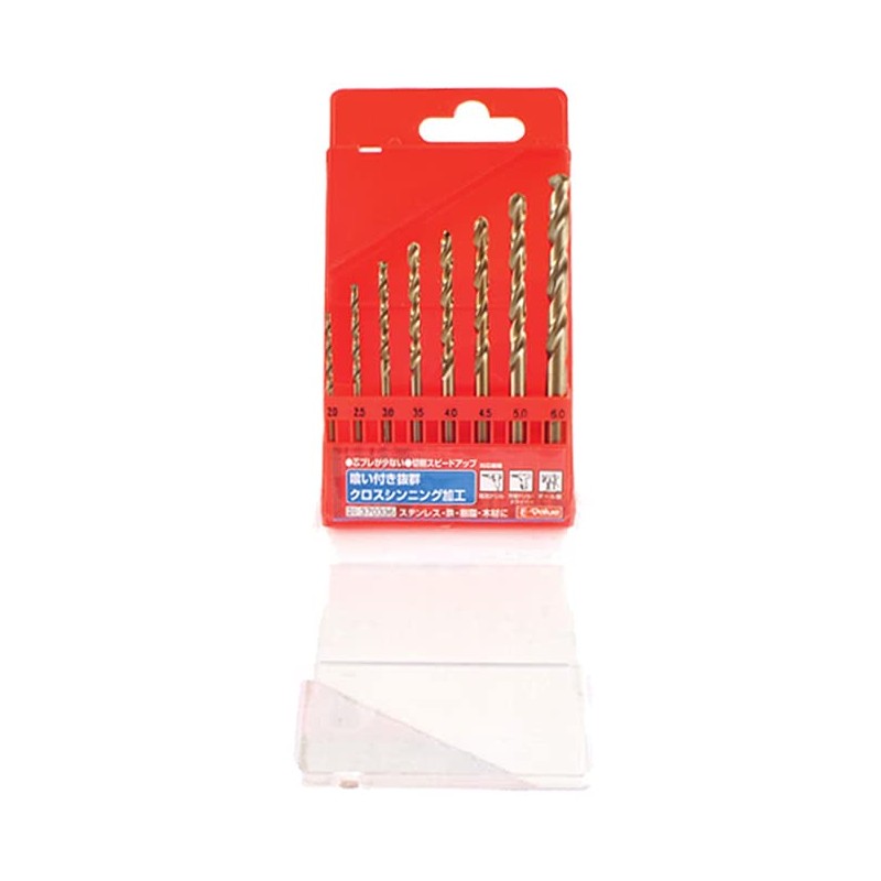 E-Value ESD-8S Stainless Steel Drill Set, Round Shaft, Set of