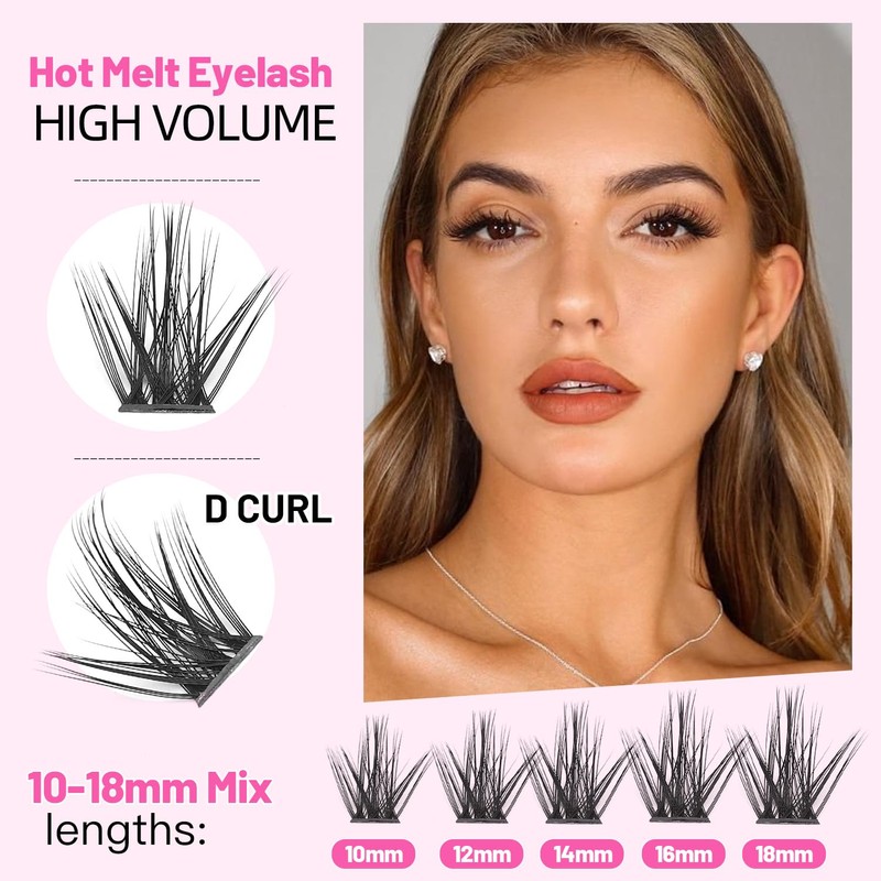 Bodermincer 10-12-14-16mm Mix/14-16-18mm Mix D Curl DIY Clusters Eyelash Extension