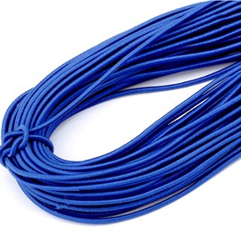 50 Yards 2mm High Elasticity Cord Round Beading Thread Strings Nylon Rope Elastic Band for DIY Masks Jewelry Making Gift Wrapping Hair Accessories Sewing Crafts Supplies(Blue)