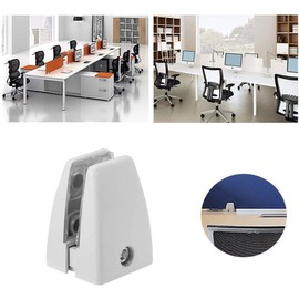 KSWLOR 20 PCS Office Desk Partition Support Bracket,Desk Divider Clamp Brackets Shelf Clip Clamp Holder Screen Clip Holders,Desk Privacy Screen Clips Clamps Sneeze Guard Bracket Support 0-1/2" Panel