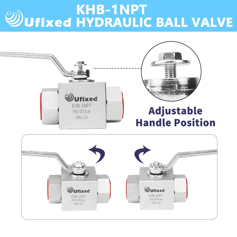 Ufixed 1" High Pressure Hydraulic Ball Valve,4500 psi,No Leak,Corrosion Resistance,Heavy