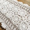 White 16x43 Inch Rectangle HANDMADE Cotton Crochet Lace Placemat Doilies