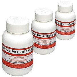 Qualicare Blood Body Fluid Spill Vomit Emergency Absorbent Granules, 3 x 100g Bottle