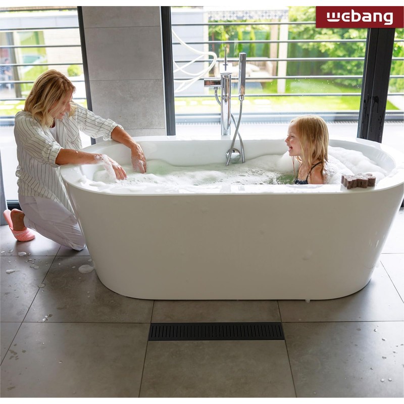 WEBANG 12 Inch Linear Shower Drain Rectangular Floor Drain with