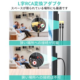 EMK RCA Splitter Splitter Adapter F Type 1 Output 2 Splitter RCA Cable 1 Male 2 Female Converter Right Angle Adapter Gold Plated Set of 2 (1 Male to 2 Female, F Shape)