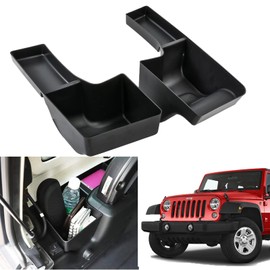 2Pcs Trunk Organizer Storage Wheel Well Storage Bin Rear for 2018-2023 Jeep Wrangler JL JLU 4-Door Storage Rear Storage Box Tray Jeep Wrangler Accessories (Not Applicable to 2-Door JL Models)