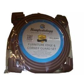 Komfortology Brown Furniture Edge 18ft Bumper  & 8 Corner Guards Protective Foam Cushion (S1)