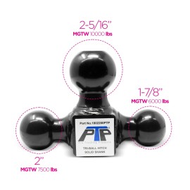 Pro Trucking Products 1802200 Tri-Ball Hitch - 1-7/8", 2", & 2-5/16" Balls