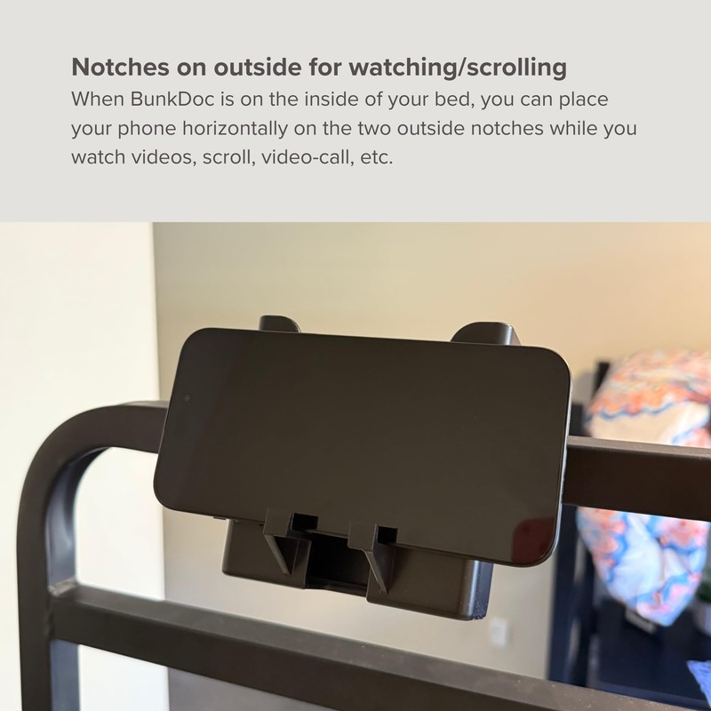 VersAttach BunkDoc Bedside Phone Holder for Bunk Beds, Lofted Beds,