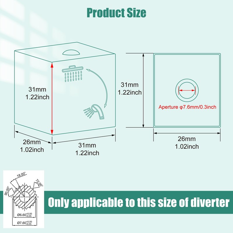 Heyalan Shower Diverter Knob 2 Functions Shower Water Flow Converter