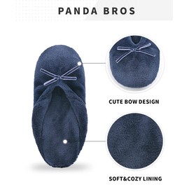 Panda Bros - 2 pares de calcetines gruesos y cálidos para mujer con pinzas, calcetines para la casa, Marino, 5-7.5