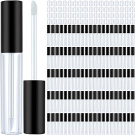 Bokon 200 Pcs 10 ml Lip Gloss Tubes Bulk Empty Plastic Lip Gloss Containers Clear Lip Gloss Tubes with Wand and Rubber Inserts Refillable Lip Balm Gloss Containers Bottles for Travel DIY Makeup, Black