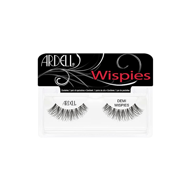 ARDELL Invisibands Demi Wispies Human Hair Eyelashes, Black, Black (No