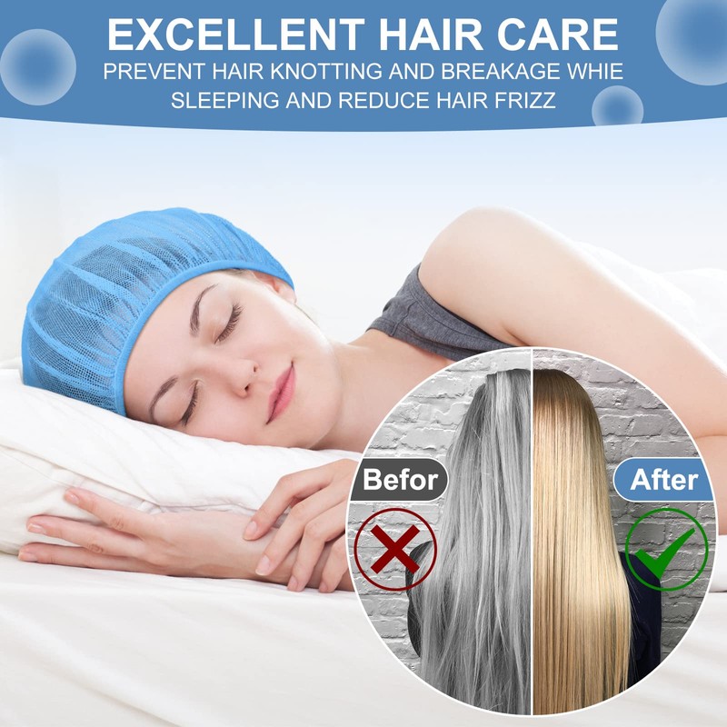 Chuarry 4 Pcs Mesh Sleep Bonnet for Sleeping Night Curly