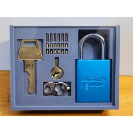 American Lock 1100 Exploded View Shelf Desk Display Mount Pick Stand Locksport - Light Blue