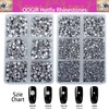 QOGIR 6300pcs Metallic Silver Hotfix Rhinestones for Crafts Clothes DIY
