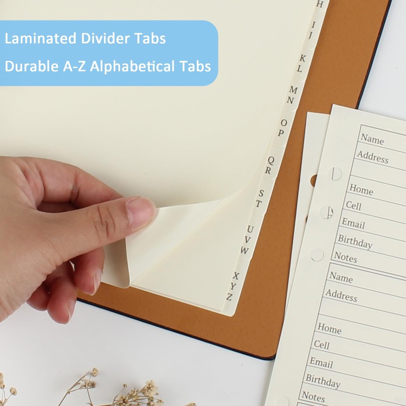 suituts Address Book Refill Pages with Alphabetical Tabs, Large Print