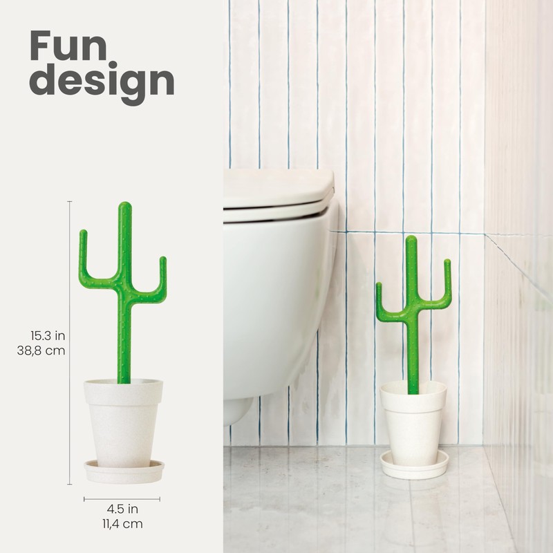 Vigar Cactus Toilet Brush Set, Toilet Brush and Holder Set