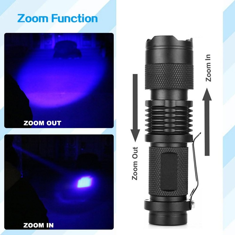 HYVCZP Scalable Blue LED Flashlight 3 Mode Powerful Long Range