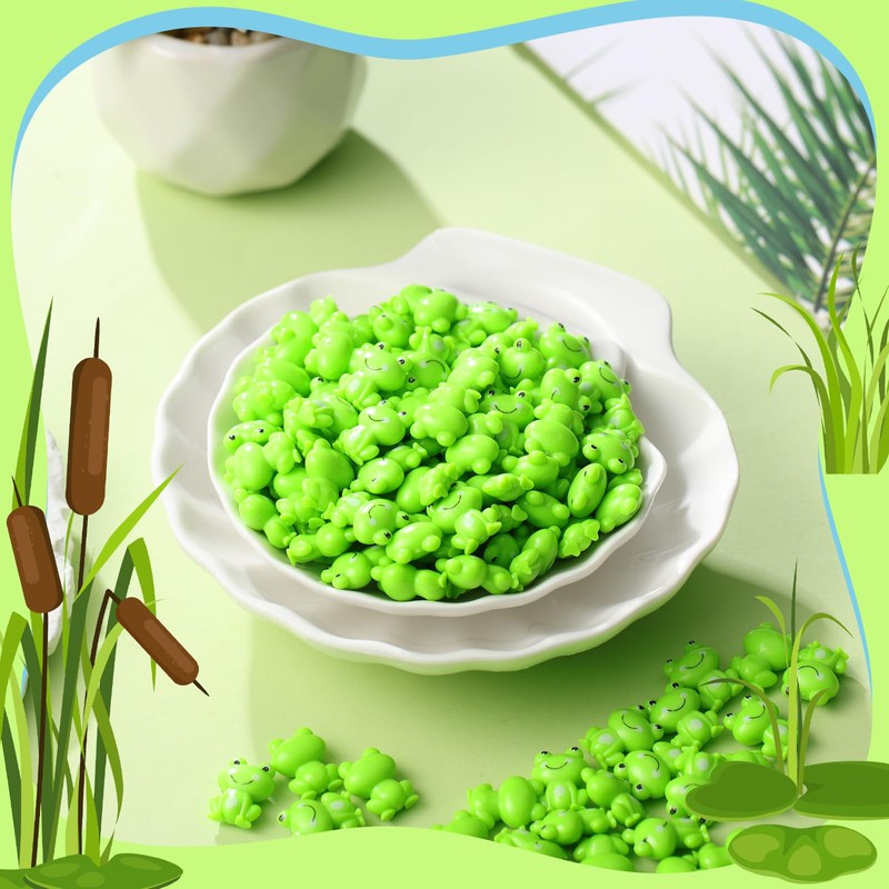 Seenelling 200 Pack Mini Frog Figurines Mini Animals Figures to