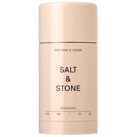 Salt & Stone Desodorante Sin Aluminio | Protección Extrafuerte De 48 Horas Para Mujeres Y Hombres | Elaborado Con Extractos De Algas Marinas, Niacinamida Y Prebióticos (Azafrán Y Cedro)