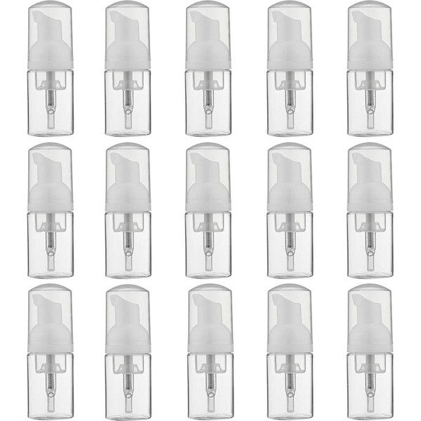 LONGWAY 1 Oz Travel Foaming Soap Dispenser | Plastic Empty Foaming Liquid Soap Pump Bottles - for Refillable Castile Soap Dispenser - BPA Free (Pack 12, 30ML, Transparent)