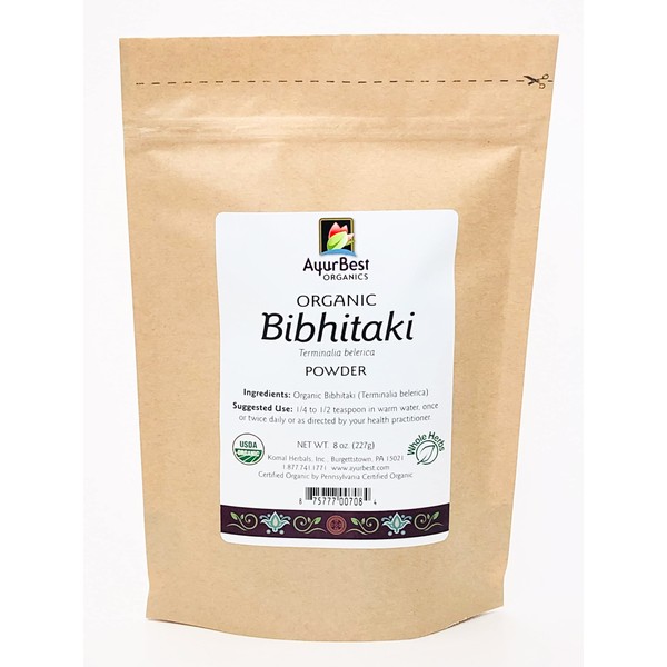 AyurBest Organics Bibhitaki, Terminalia bellirica - 100% USDA Organic, Kosher (8 oz)