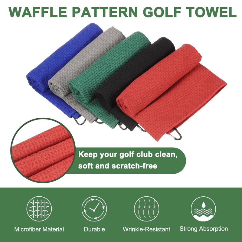 PATIKIL 24"x16" Microfiber Golf Towel, 3 Pack Tri-Fold Golf Towels