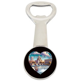 Sioux Falls South Dakota Travel Souvenir Destination Heart Shape Design Magnetic Bottle Opener Single