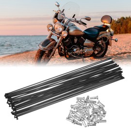 QUARKZMAN Bicycle Carbon Steel Spokes 14G 246 mm with Nipples Black Pack of 36