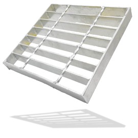 MOSINSBO Galvanized Steel Drain Grate 10x10 in, B-Class 28100 lbs Heavy-Duty Driveway Channel Cover, Outdoor Trench Drainage Grate, Silver Square Metal Sewer Cover for Garage, Light Vehicle Traffic