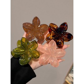 Flower Hair Claw Clips Flower Claw Clips for Women Hawaiian Cute Large Hair Clips Strong Hold Nonslip Plumeria Hair Clip Hawaiian Flower Hair Clips Hair Accessories for Women Girls and Girls