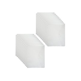 YESSART Plastic 3 Ring Letter Size Binder Pockets Clear Pouches for 8.5’’ x 11’’ Paper Folder Organizer Hook Loop Closure 20 Pack