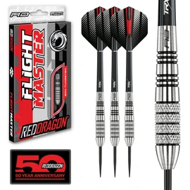 Red Dragon Valiant: 23g Flightmaster - 80% Tungsten Steel Darts with Flights, Shafts, Wallet & Red Dragon Checkout Card