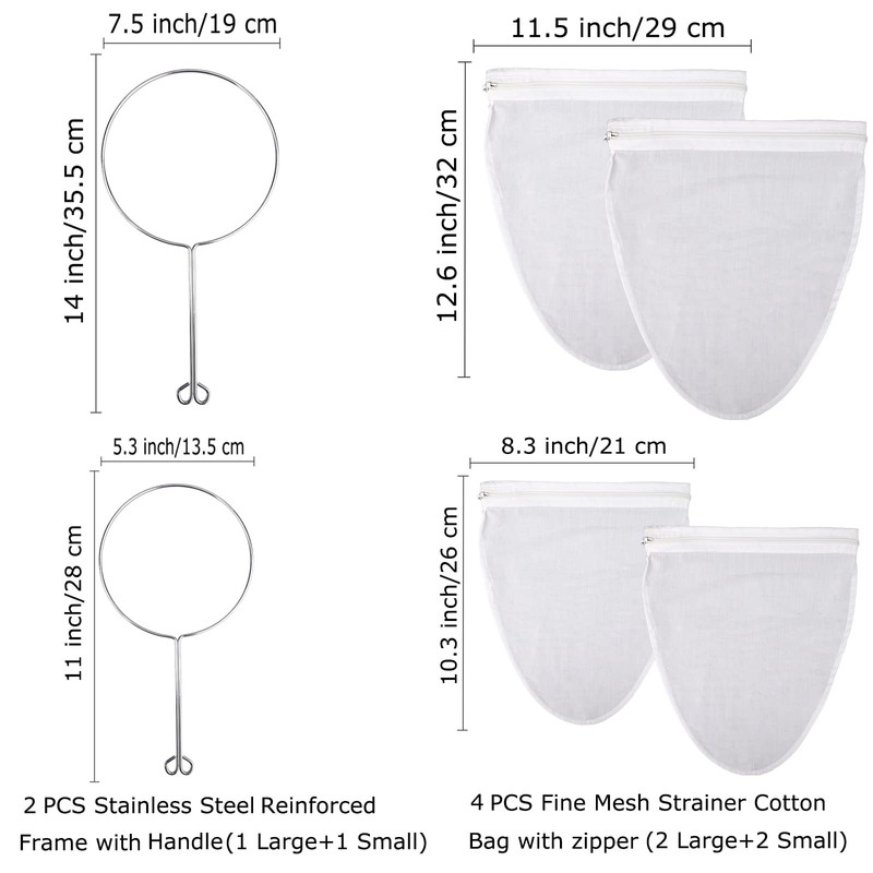 WMKGG Ultra Fine Mesh Strainer Bags, Commercial Grade Reusable Food