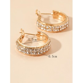Hoop Earrings for Women Cubic Zirconia Gold Silver Hypoallergenic Statement Cuff Dainty Jewelry Gift (Gold)