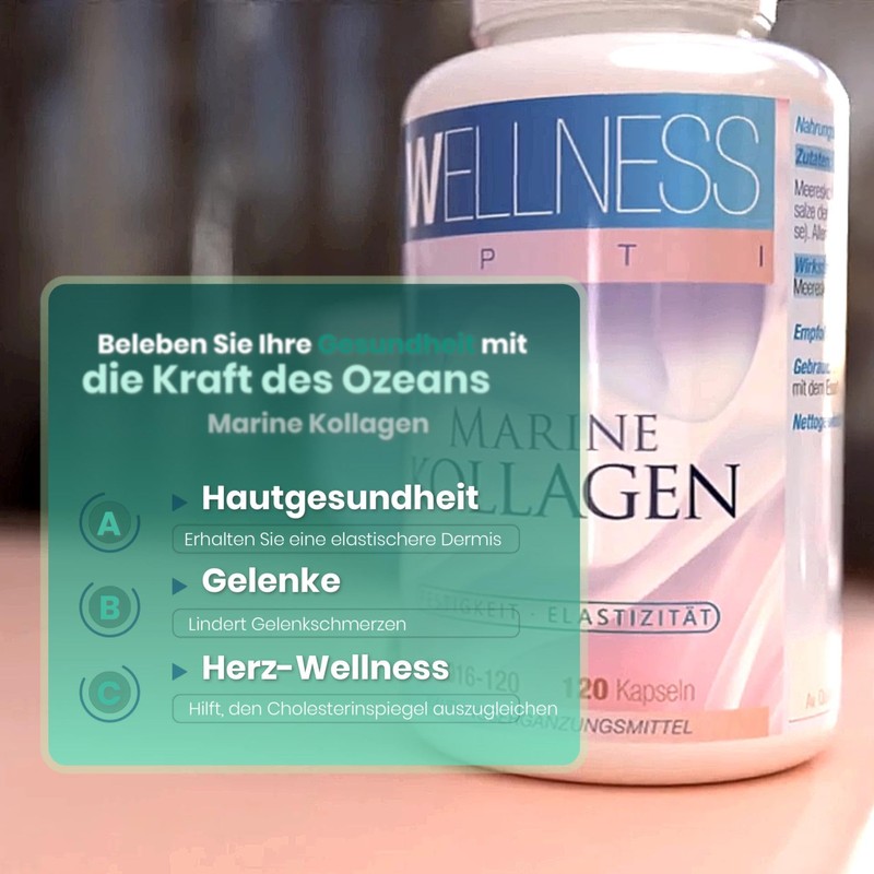 WELLNESS OPTI Marine Collagen - 120 Capsules - Revitalising Capsules