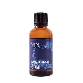Mystix London | Yin Essential Oil Blend 50ml | Lemon | Eucalyptus | Lavender | Rose Geranium | Ylang Ylang | Calming Aromatherapy Oil | Floral Citrus Scent | for Diffusers & Massage | Vegan, GMO Free