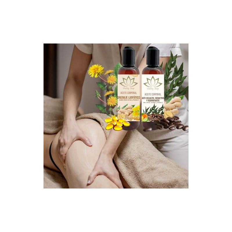 Dúo De Aceites Orgánicos Para Masaje Corporal Con Vitamina E