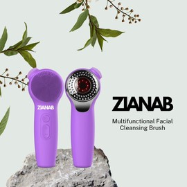 Vibrating Facial Cleansing Brush, Rechargable, All Skin Types Facial Brush Cleaning & Massaging, Men & Women, Perfect for at-Home & Traveling (Purple)