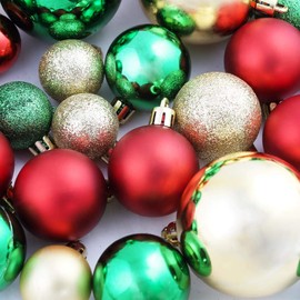"vidaXL Christmas Balls - Set of 100 Red, Gold, Green Decorative Baubles - Shiny, Lightweight and Shatterproof - Suitable for Tree, Home, Office Decoration"