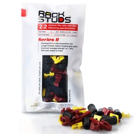 Rackstuds R20 Rack Mount Solution Series II – No More Cage Nuts! The Easiest and Safest Server Rack Solution in 19" Racks with Square Punched Vertical Rails | 20-Pack, Red, 2.2mm/0.086" Version