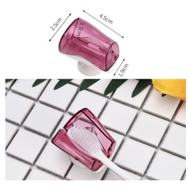 Generic HLLMX 6 PCS Toothbrush Head Covers with Suction Cup Travel Case Anti Dust Toothbrush Cover Great Protective Case for Home Travel Outdoor Camping