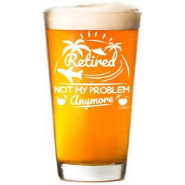 Funny Retirement Gifts for Women Men Dad. 2024 Retirement Beer Glass Gift for Dad. Retired Glass for Friends Coworkers Office & Family. Novelty Gag Ideas for Her Nurses Navy Air Force Military