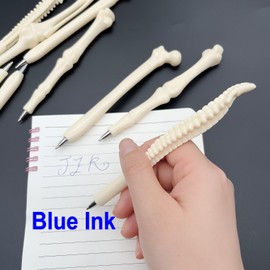 JZK 10x Novelty bone pens for doctors and nurses, hilarious funky blue ink biro ballpoint pen, funny joke gift for physiotherapist, orthopedist, radiologist, radiology, medical student