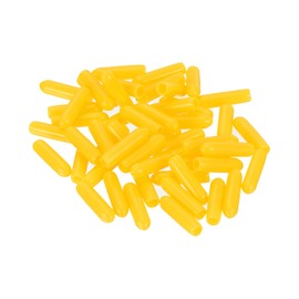 uxcell 50pcs Rubber End Caps 3mm(1/8 inch) ID Vinyl Cap Cover Screw Protectors Yellow