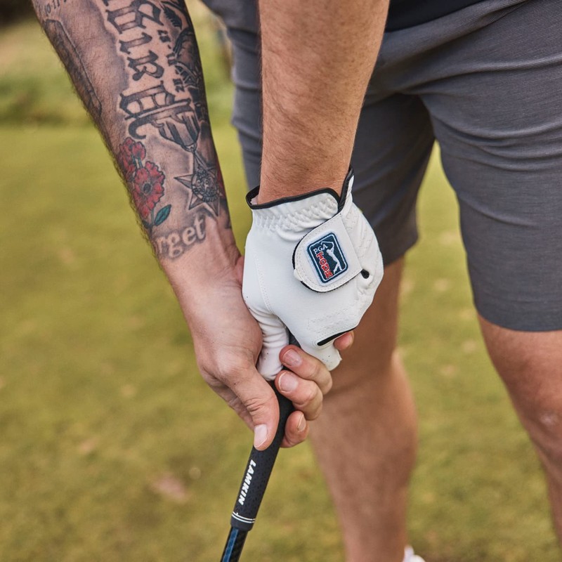 PGA Tour Men's Leather Glove - Left, Bright White, S